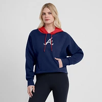 Women's Fanatics Navy Atlanta Braves Oversized Legacy Favorite Spectator Pullover Hoodie