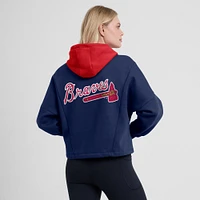 Women's Fanatics Navy Atlanta Braves Oversized Legacy Favorite Spectator Pullover Hoodie