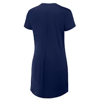 Robe t-shirt drapée froncée bleu marine Fanatics pour femme des Braves d'Atlanta