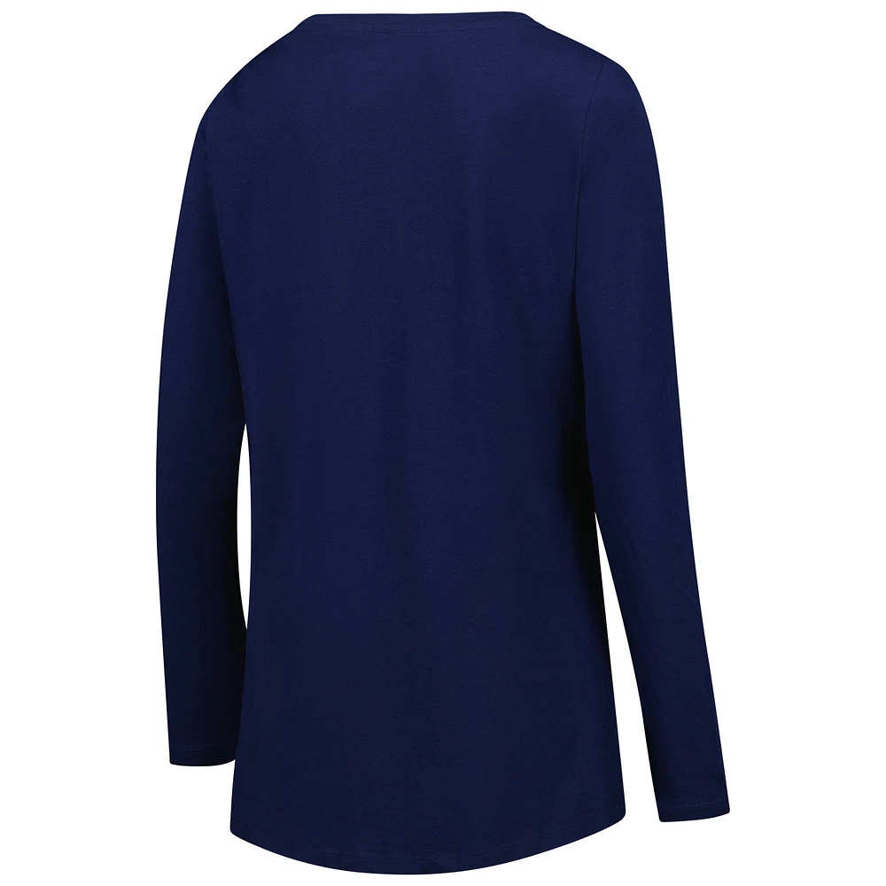 Women's Fanatics Navy Atlanta Braves Run the Bases Long Sleeve T-Shirt