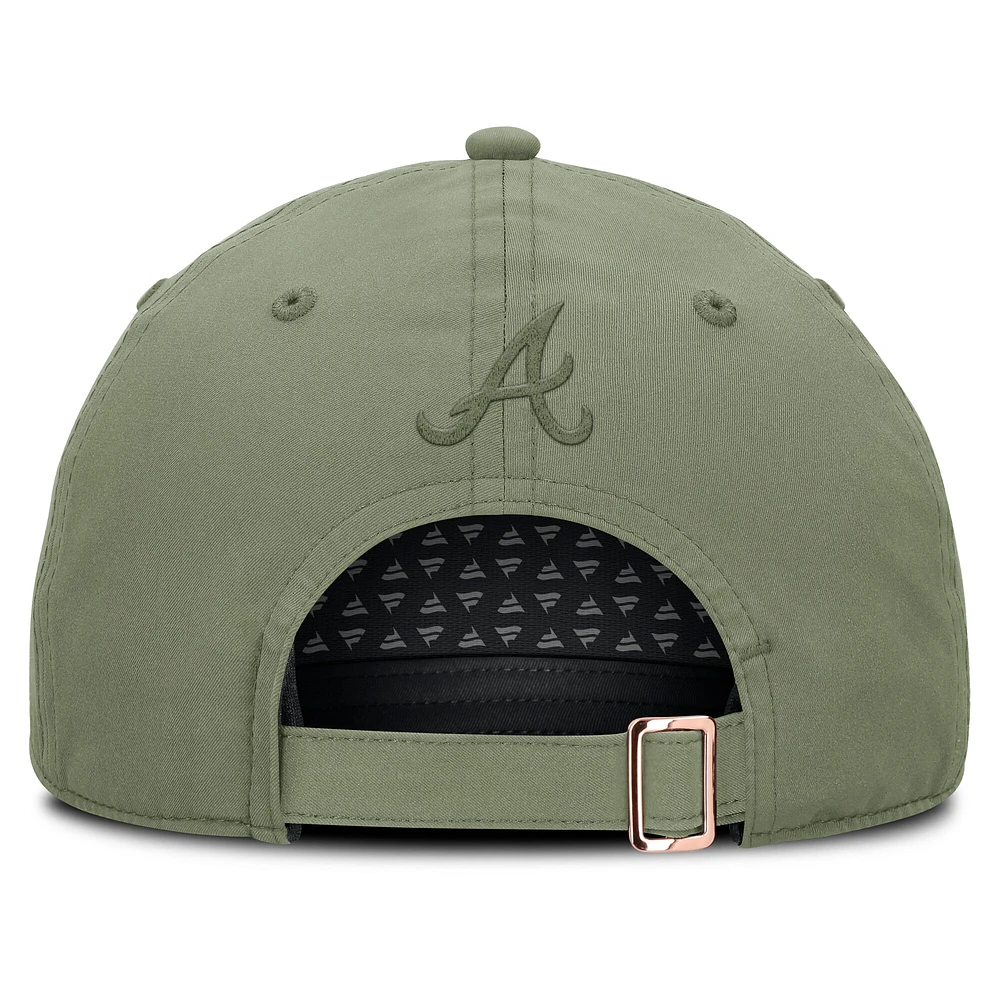 Casquette ajustable non structurée à 5 panneaux Afterhouse d'Atlanta Braves pour femmes Fanatics Olive