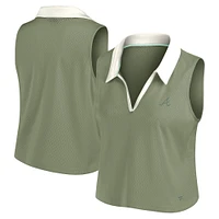 Débardeur à col en V Studio Wellness pour femme Fanatics Olive Atlanta Braves