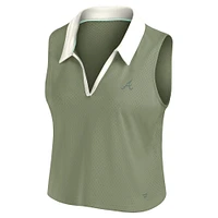Débardeur à col en V Studio Wellness pour femme Fanatics Olive Atlanta Braves