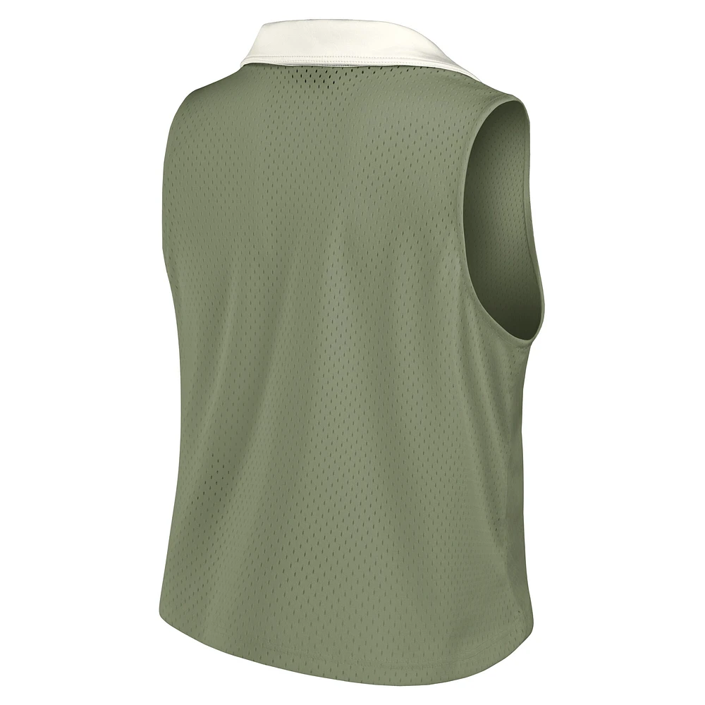 Débardeur à col en V Studio Wellness pour femme Fanatics Olive Atlanta Braves