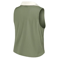 Débardeur à col en V Studio Wellness pour femme Fanatics Olive Atlanta Braves