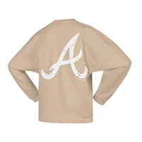 Women's Fanatics Tan Atlanta Braves Branded Fleece Pullover Sweatshirt