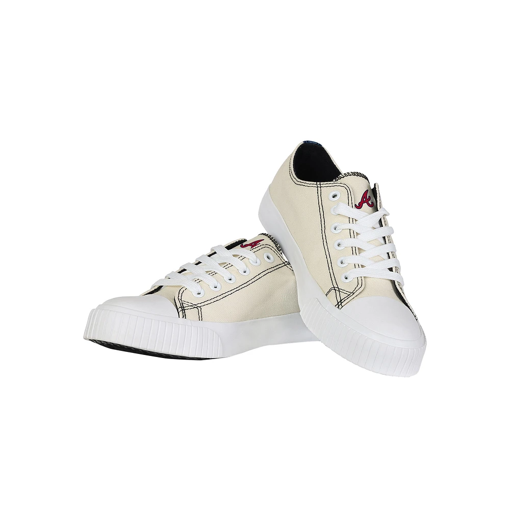 Chaussures en toile basses FOCO Atlanta Braves pour femmes, crème