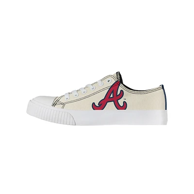 Chaussures en toile basses FOCO Atlanta Braves pour femmes, crème