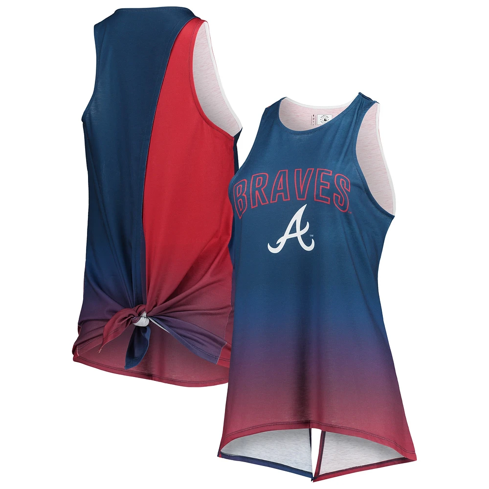 Débardeur dos nageur FOCO Atlanta Braves dégradé bleu marine pour femme