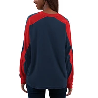 Women's G-III 4Her by Carl Banks Navy/Red Atlanta Braves Smash Raglan Long Sleeve T-Shirt