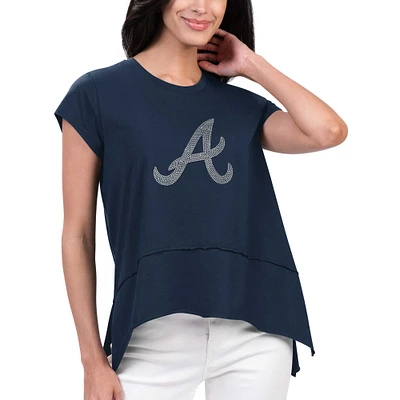 T-shirt à la mode pour femmes, G-III 4Her par Carl Banks, bleu marine, Atlanta Braves Cheer