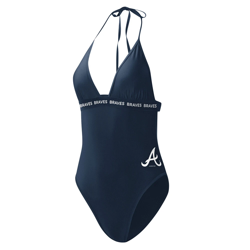 Maillot de bain une pièce Atlanta Braves G-III 4Her by Carl Banks bleu marine pour femmes