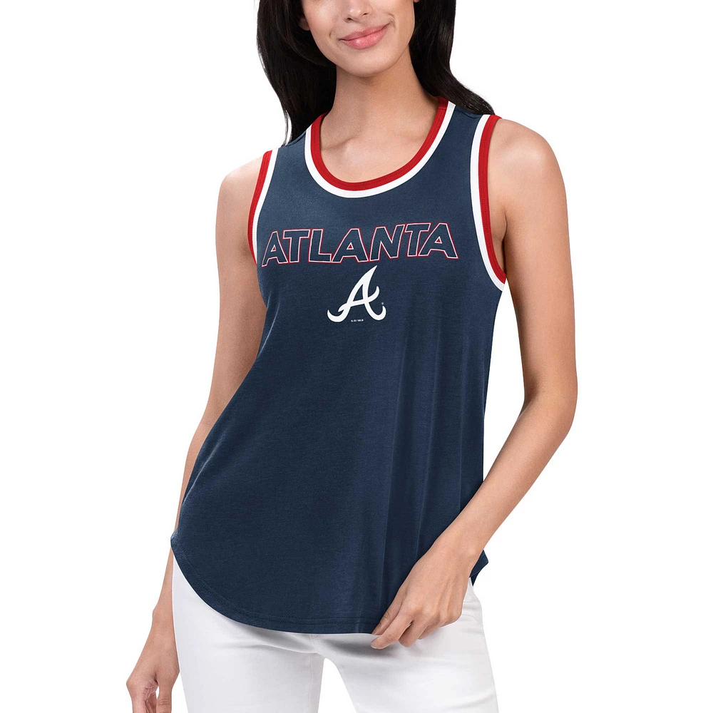 Women's G-III 4Her by Carl Banks Navy Atlanta Braves Strategy Tank Top