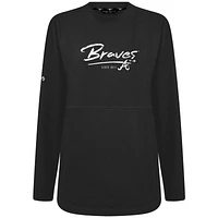 Women's Levelwear Black Atlanta Braves Accolade Beaudry Express Pullover Sweatshirt