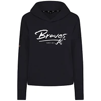 Sweat à capuche court noir Levelwear Atlanta Braves Accolade Sweet Express pour femme