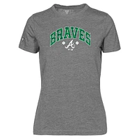 T-shirt à carreaux Maddox pour la Saint-Patrick des Braves d'Atlanta gris Levelwear femme