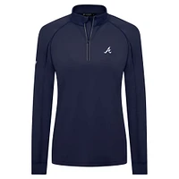 Haut à glissière quart de tour Kinetic Insignia 2.0 bleu marine pour femme Levelwear des Braves d'Atlanta