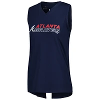 Women's Levelwear  Navy Atlanta Braves Paisley Chase V-Neck Tank Top