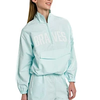 Veste à demi-zip Lusso Atlanta Braves Parker pour femme, bleu clair