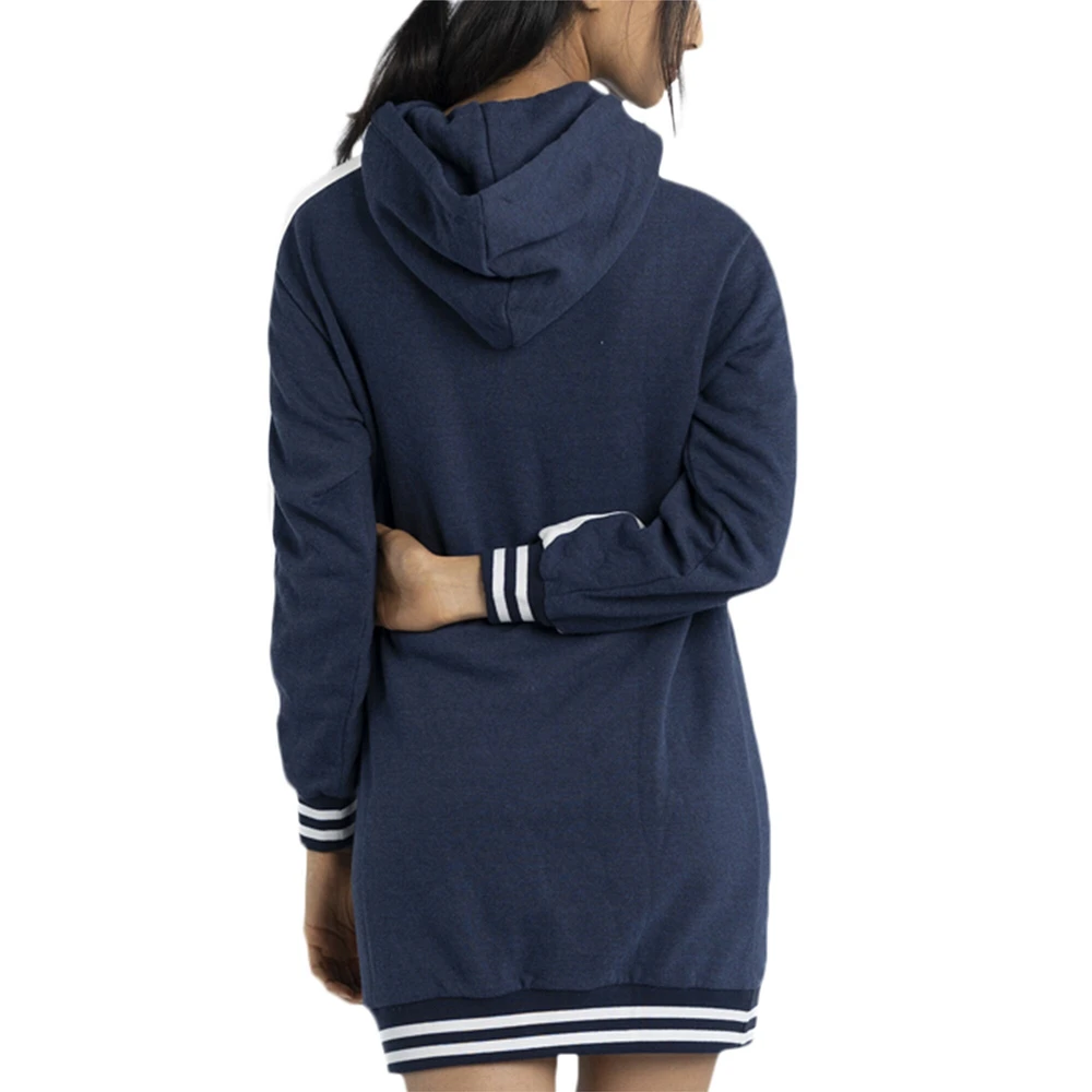 Robe à capuche en trois mélanges Lusso Navy Atlanta Braves Mara pour femmes