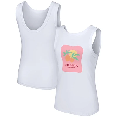 Women's Lusso Style  White Atlanta Braves Lindy Tank Top