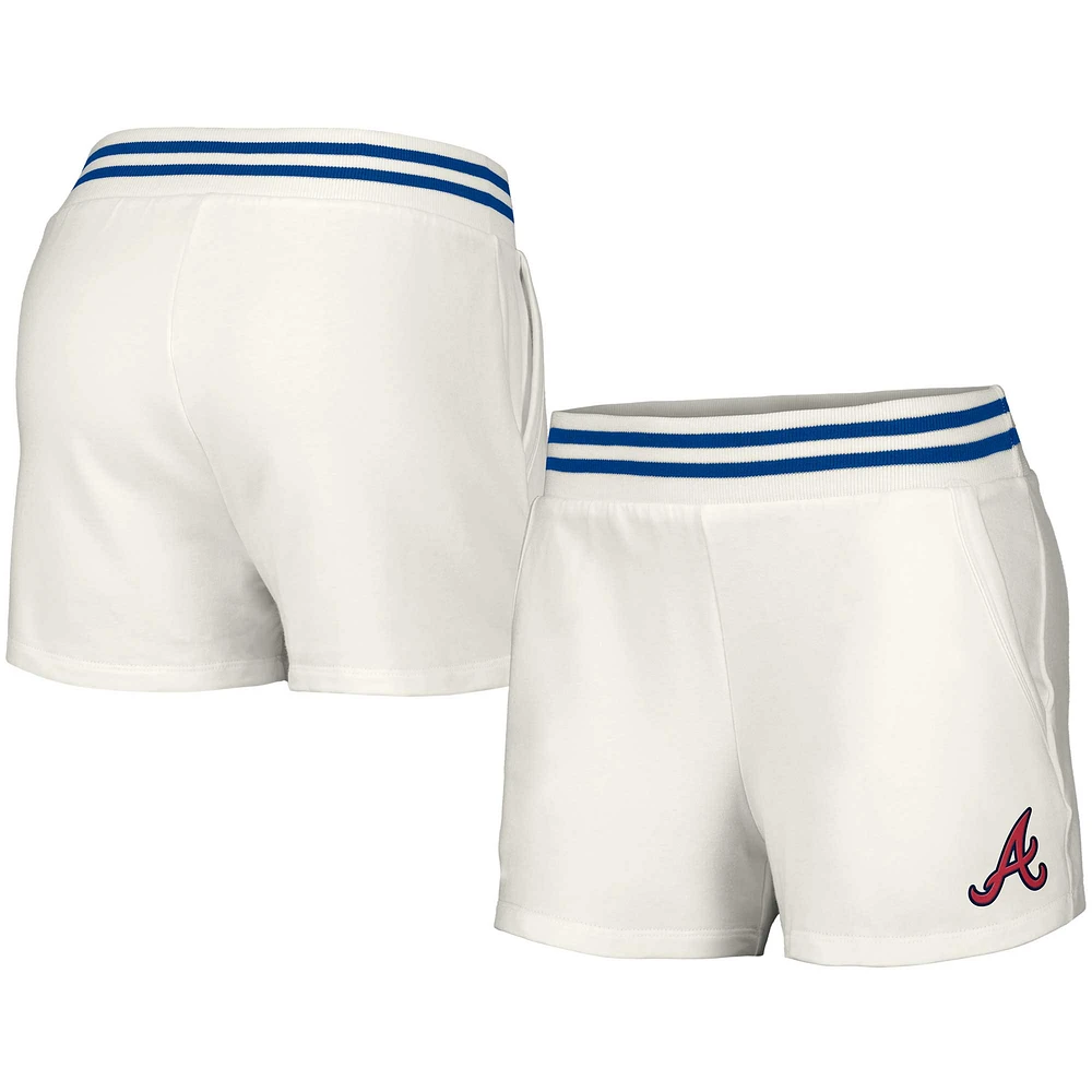 Short Atlanta Braves Maeg Tri-Blend Pocket pour femme, blanc Lusso