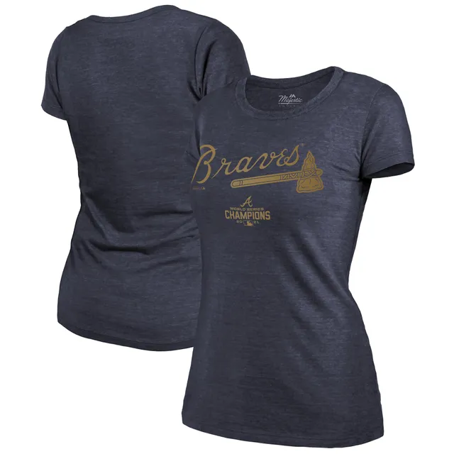 Atlanta Braves Women's Plus Size Colorblock T-Shirt - White/Navy