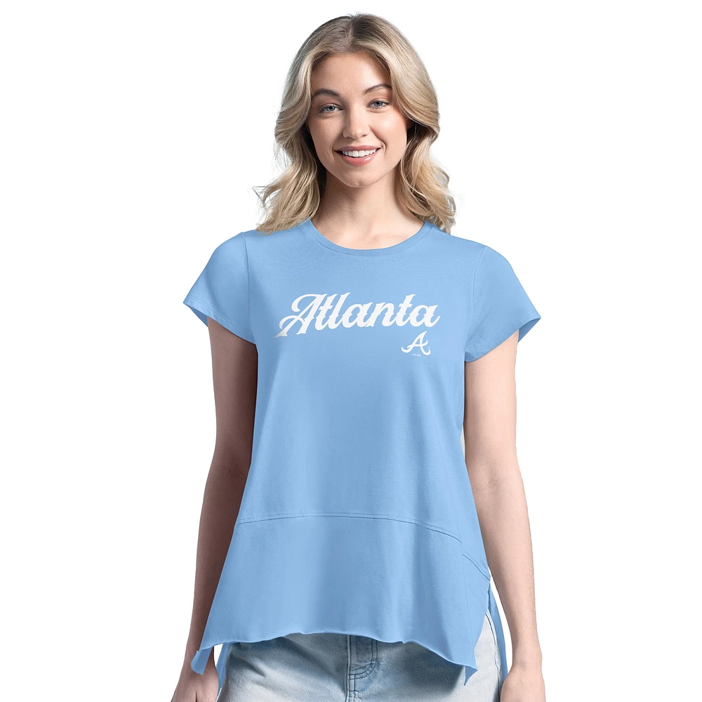 T-shirt bleu clair Margaritaville pour femme des Braves d'Atlanta : « Gametime is Paradise »