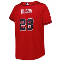 Women's Atlanta Braves Matt Olson Red Plus Size Replica Player Jersey