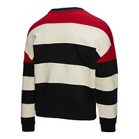 Sweat-shirt en molleton à imprimé bloc rouge/noir pour femme Mitchell & Ness des Braves d'Atlanta de la collection Cooperstown