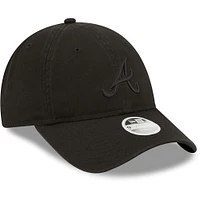 Women's New Era Atlanta Braves Black on Black Core Classic II 9TWENTY Adjustable Hat