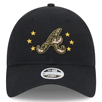 Women's New Era  Black Atlanta Braves 2024 Armed Forces Day 9TWENTY Adjustable Hat