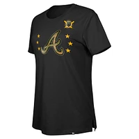 T-shirt noir pour femme des Braves d'Atlanta New Era la Journée forces armées