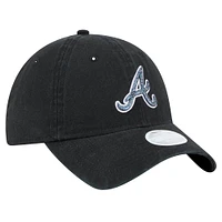 Casquette ajustable Glitz 9TWENTY noire des Braves d'Atlanta de New Era pour femme