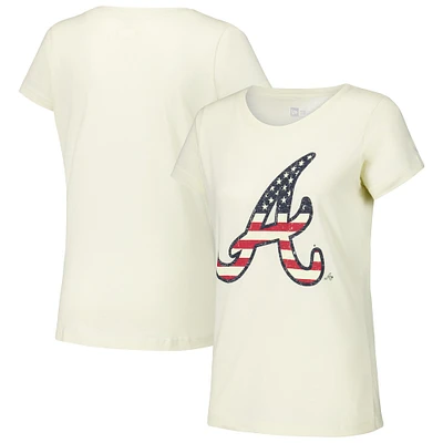 T-shirt vintage crème Atlanta Braves New Era pour femme