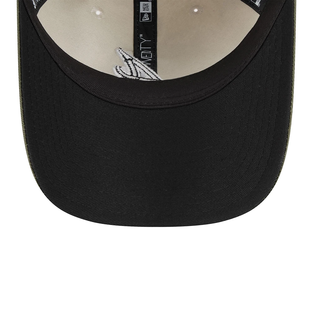 Women's New Era Light Beige/Olive Atlanta Braves 2025 Armed Forces Day 9TWENTY Adjustable Hat
