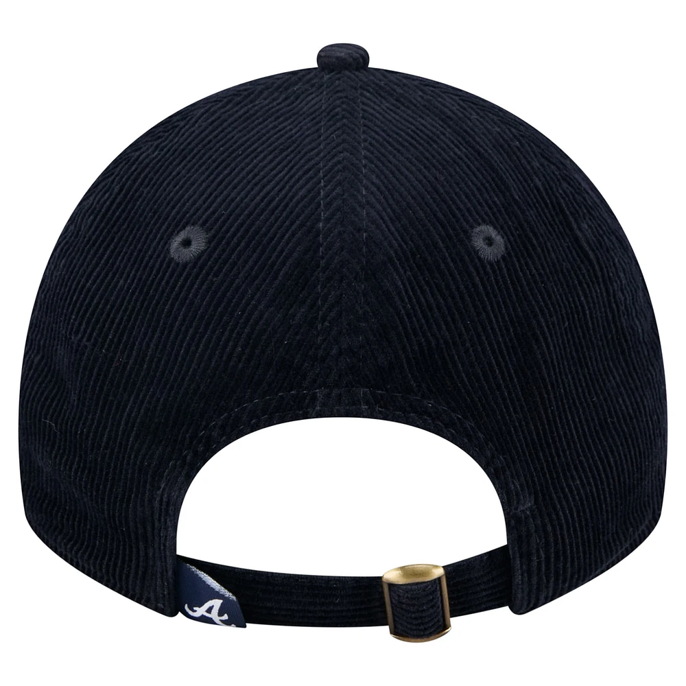 Women's New Era Navy Atlanta Braves Corduroy 9TWENTY Adjustable Hat