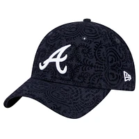 Casquette ajustable Flair 9TWENTY bleu marine des Atlanta Braves de New Era pour femme