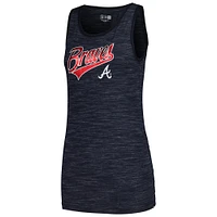 Women's New Era Navy Atlanta Braves Space-Dye Active Tank Top