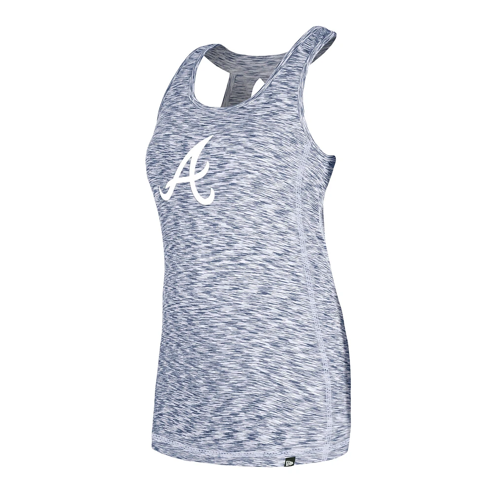 Women's New Era Navy Atlanta Braves Space Dye Keyhole Back Tank Top