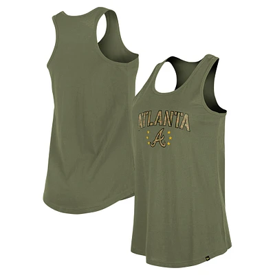 Women's New Era Olive Atlanta Braves Armed Forces Day Tank Top