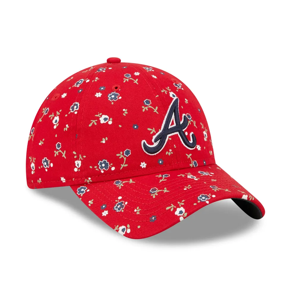 9TWENTY ajustable pour femme New Era Red Atlanta Braves Floral - Casquette