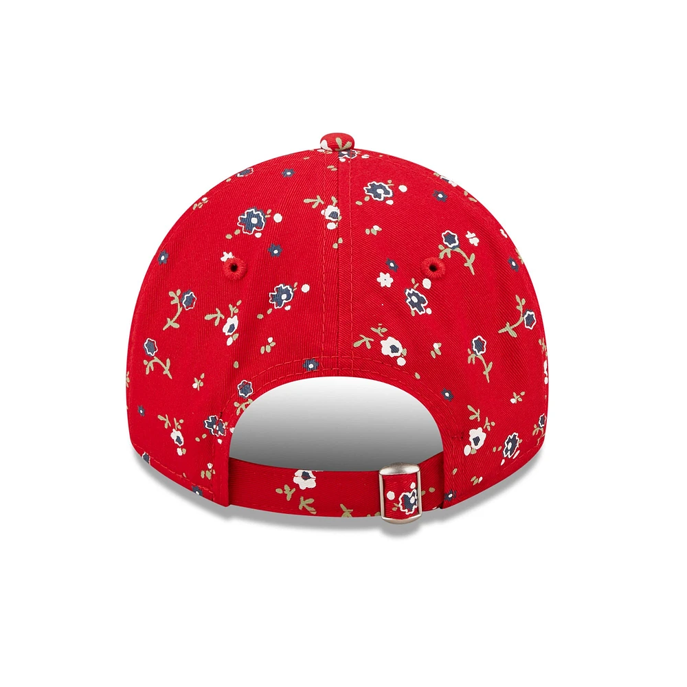 9TWENTY ajustable pour femme New Era Red Atlanta Braves Floral - Casquette