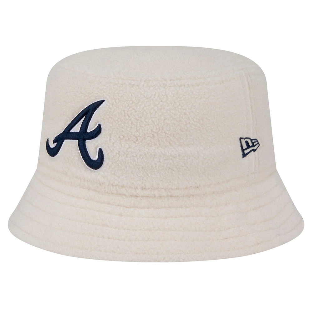 Women's New Era White Atlanta Braves Chrome Cozy Bucket Hat