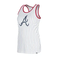 Women's New Era White Atlanta Braves Gameday Pinstripe Tank Top