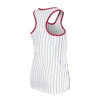 Women's New Era White Atlanta Braves Gameday Pinstripe Tank Top