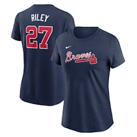 Women's Nike Austin Riley Navy Atlanta Braves Fuse Name & Number T-Shirt