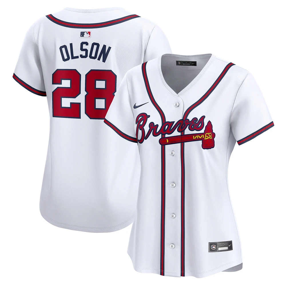 Maillot de joueur Nike Matt Olson blanc Atlanta Braves Home Limited pour femme