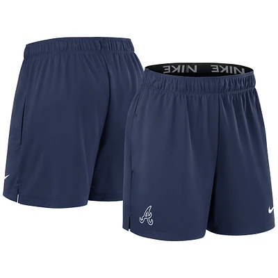 Women's Nike Navy Atlanta Braves Authentic Collection Knit Shorts