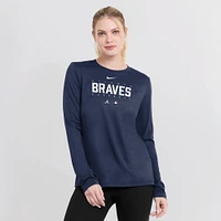 T-shirt à manches longues Nike Atlanta Braves Authentic Collection Legend Performance pour femme, bleu marine